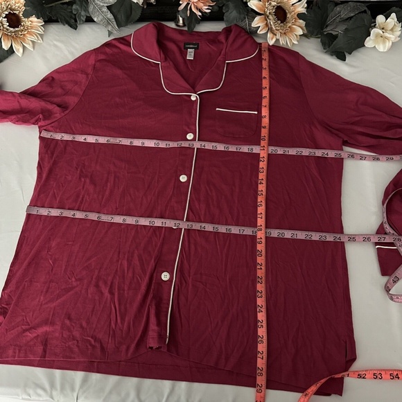 NEW COSABELLA [ PLUS 2X ] Bella Contrast-Trim‎ Long Sleeve Pajama Set Pink - Picture 4 of 16